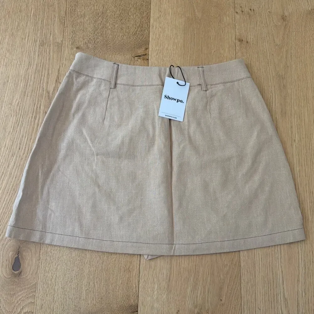Showpo Skort Patch Pockets Size US4 Tan